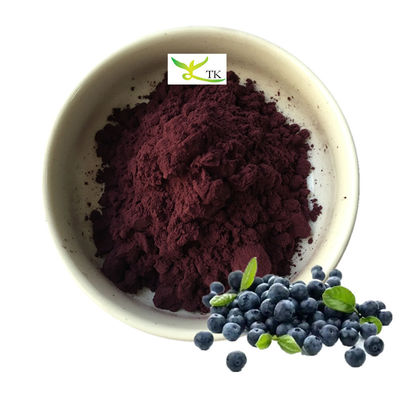 Melhor preço por atacado Extracto de mirtilo natural em pó 25% Antocianina 5% Grau Alimentar